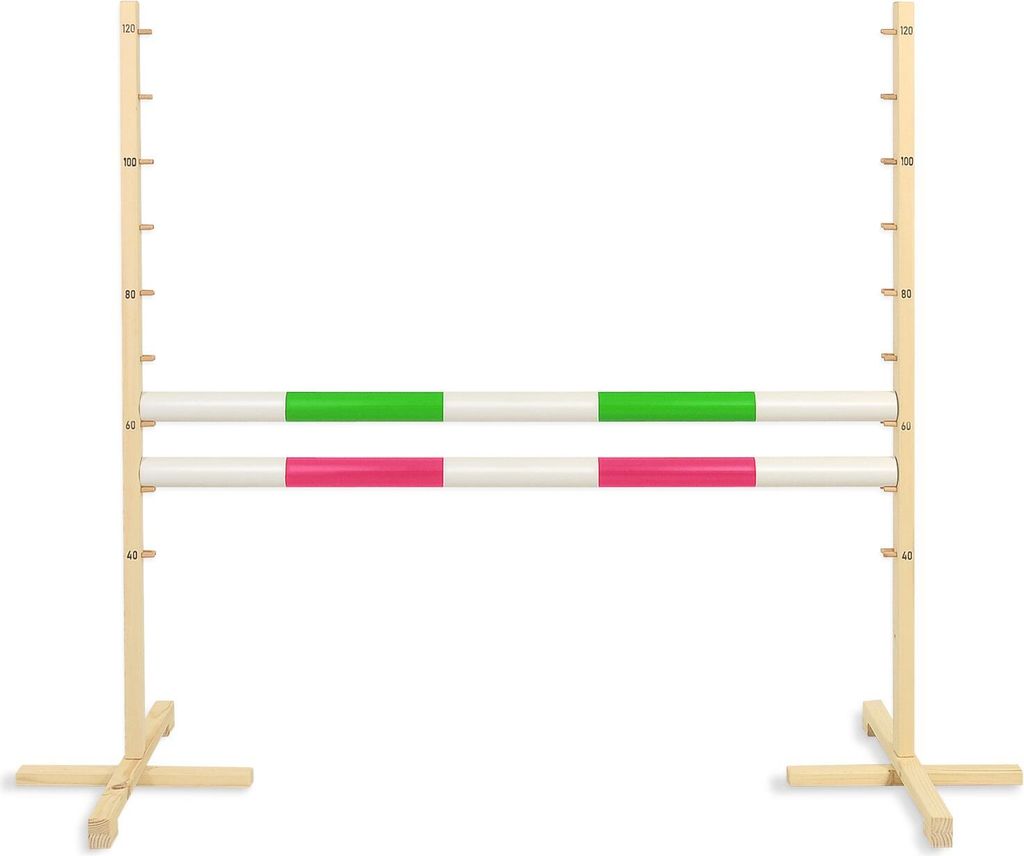 Hobby Horse Hurdle 120 cm avec barres vertes et roses pour Image du produit 