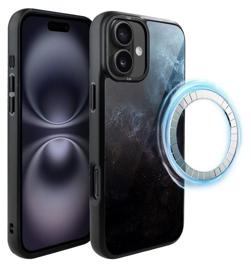 Schutzhülle für das iPhone 16, MagSafe-kompatibel, mattschwarze Seiten, Ozean, Meereswellen