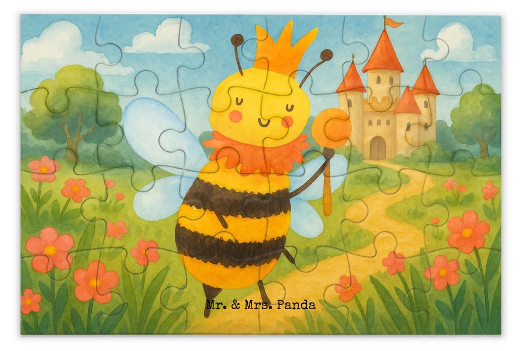 Mr. & Mrs. Panda Puzzle Biene König Design 24 Teile - Weiß - Geschenk, 2000, 500, 300, 1500, 1000