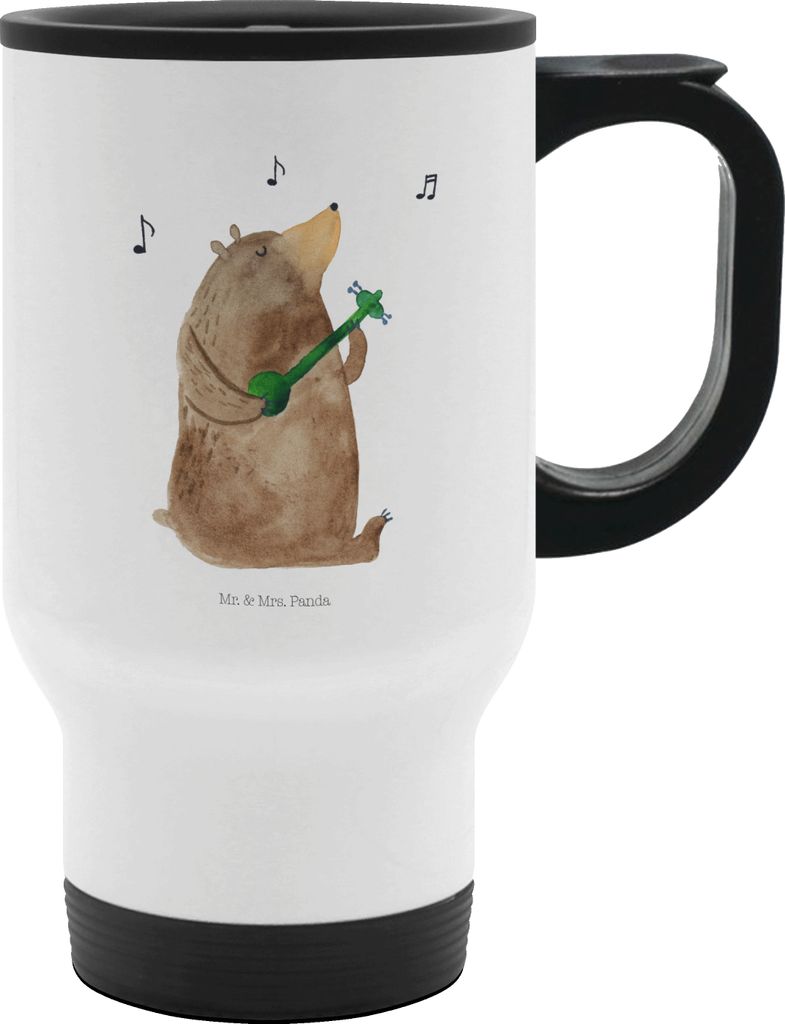 Mr. & Mrs. Panda Thermobecher Edelstahl Bär Lied - Weiß - Geschenk, thermosbecher, Song, Valentinstag, Frau, Auto, Kaffeebecher To Go, Valentine,...