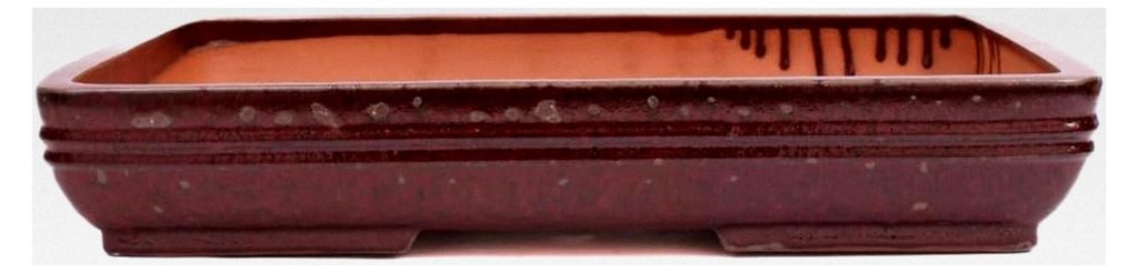 Bonsai-Schale eckig 54,5 x 40,5 x 9,5 cm Bordeaux frostbeständig handgefertigt