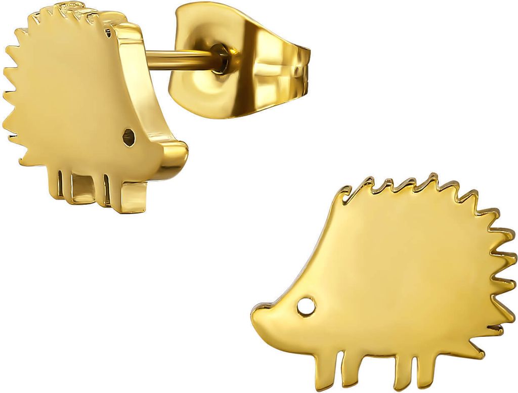 Ohrringe Ohrstecker 316L Chirurgenstahl mit Igel in Produktbild 