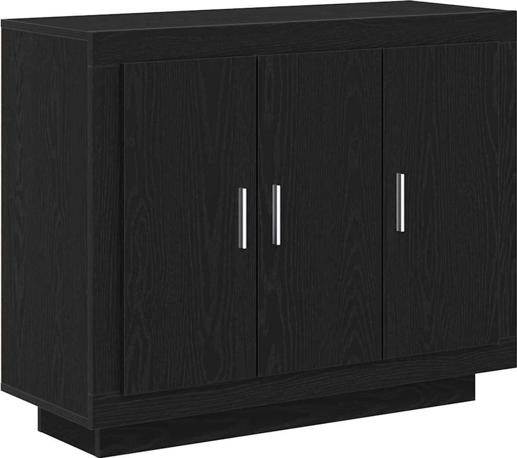Sideboard Schwarz Eichen-Optik 92 x 35 x 75 cm Holzwerkstoff