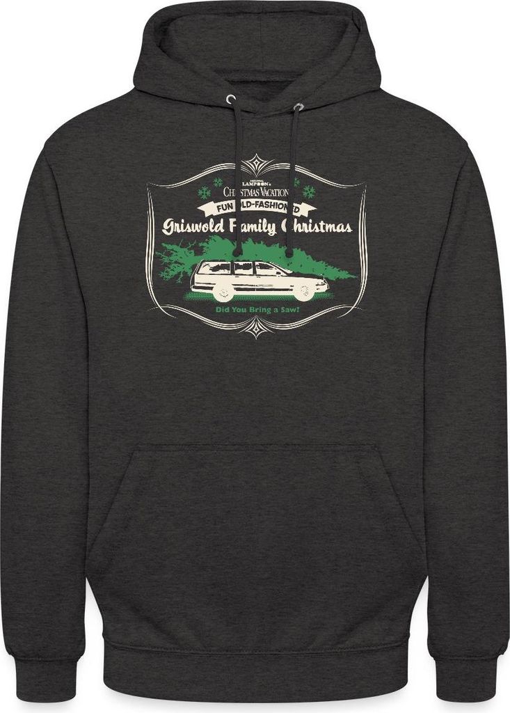 Spreadshirt Schöne Bescherung Hast Du Eine Säge Mitgebracht Uni Hoodie, L, Anthrazit
