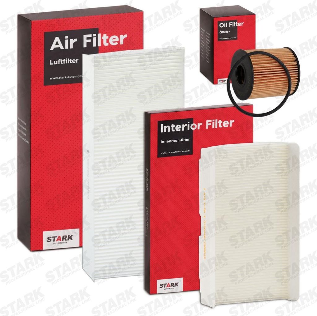 STARK Filterset Inspektionspaket Filtersatz für RENAULT MEGANE II (BM0/1, CM0/1) für FIAT Panda Schrägheck (312, 319) passend für PEUGEOT 307 C...