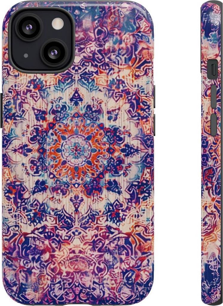 Kunstvolles Orientteppich-Muster mit psychedelischen Details – Hülle Kompatibel mit iPhone 13