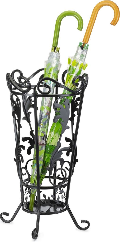 Portaombrelli nero 63x32 cm Metallo Decorazione per Immagine del prodotto 