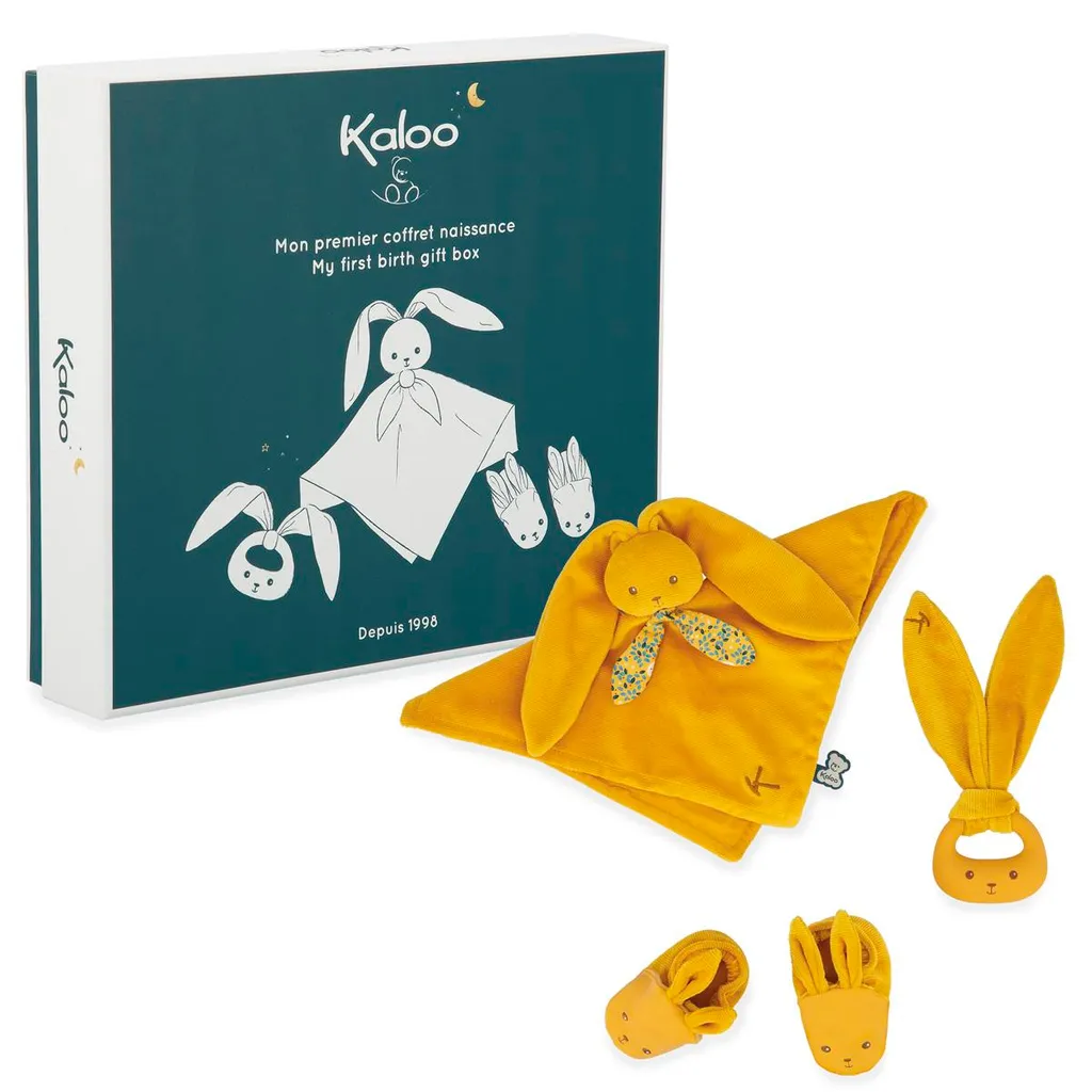 Anneau de dentition et doudou Kaloo ocre pour apaiser les gencives