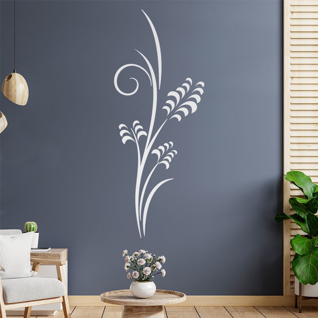 Blätter - Pflanze - Ornamente Wandtattoo in 6 Größen - Wandaufkleber Wall Sticker - Dekoration, Küche, Wohnzimmer, Schlafzimmer, Badezimmer