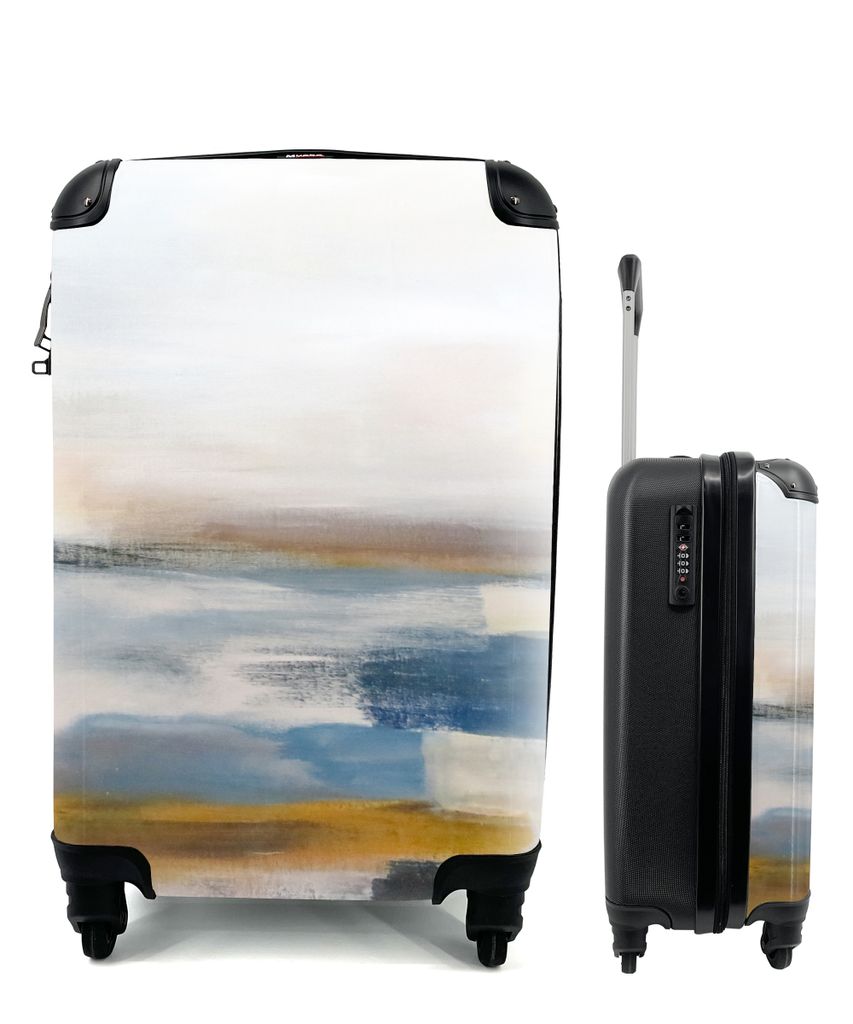 MuchoWow Koffer Handgepäck Trolley Rollkoffer Kleine Reisekoffer mit 4 Rollen - Ölgemälde - Abstrakt - Cabin Size < 55x40x23 cm & 55x40x20 cm ...