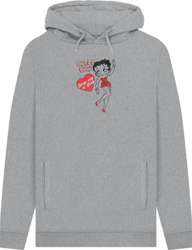 Betty Boop - "Oop-A-Doop" Kapuzenpullover für Herren/Damen Uni PN1277 (M) (Grau meliert)