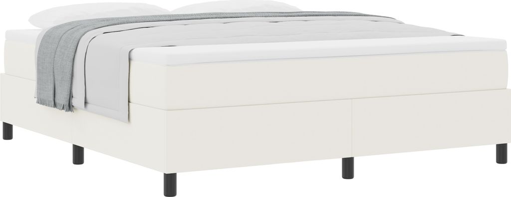 Best Möbel Bettrahmen, Boxspringbett mit Matratze Creme Super King Samtstoff - Klassische Betten CL76705