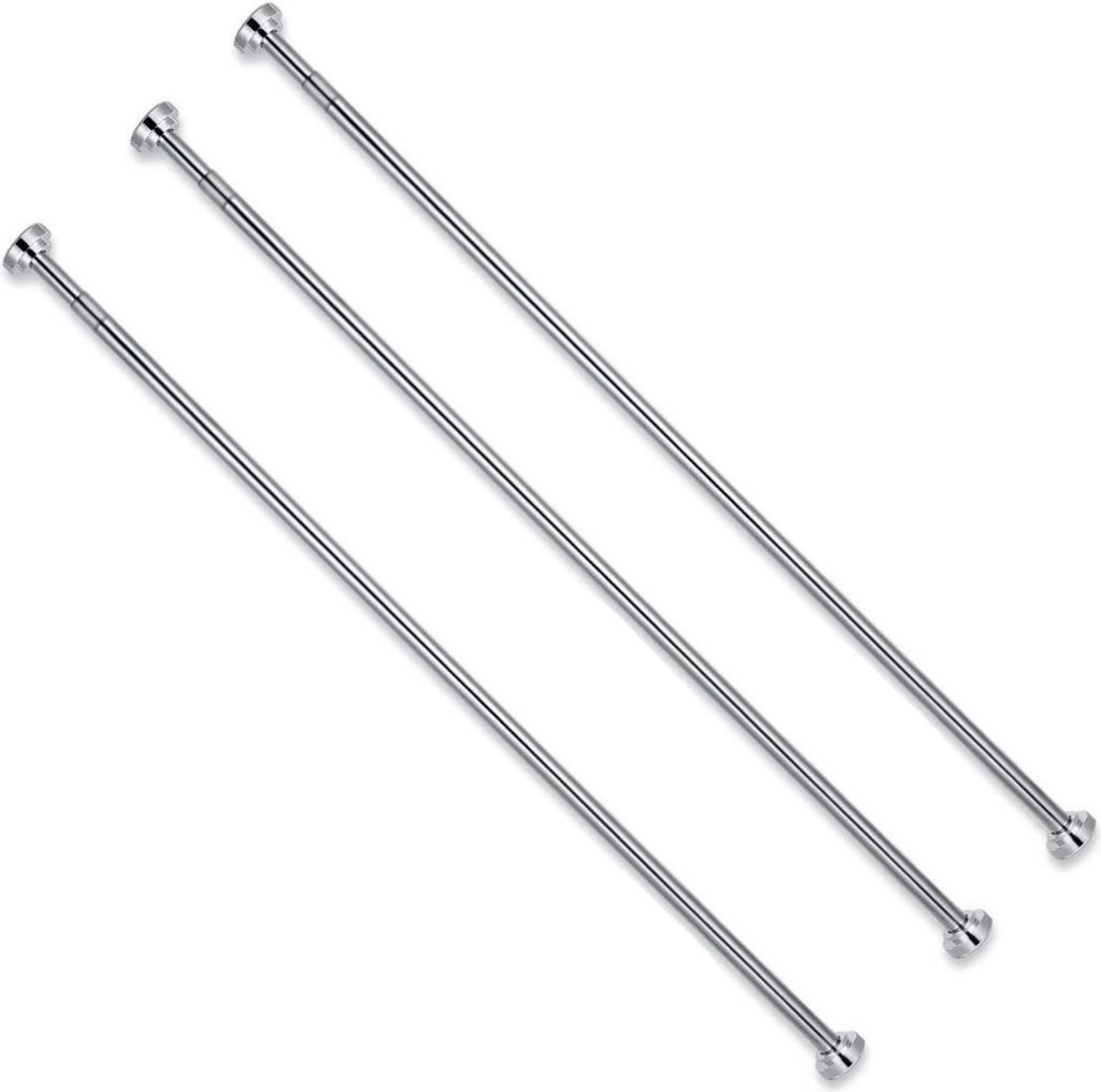 3er Set - 100 cm Duschvorhangstange ohne Bohren verstellbar von 105cm bis 170cm, ausziehbare Teleskopstange für Dusche & Badewanne, Vorhangstange ...