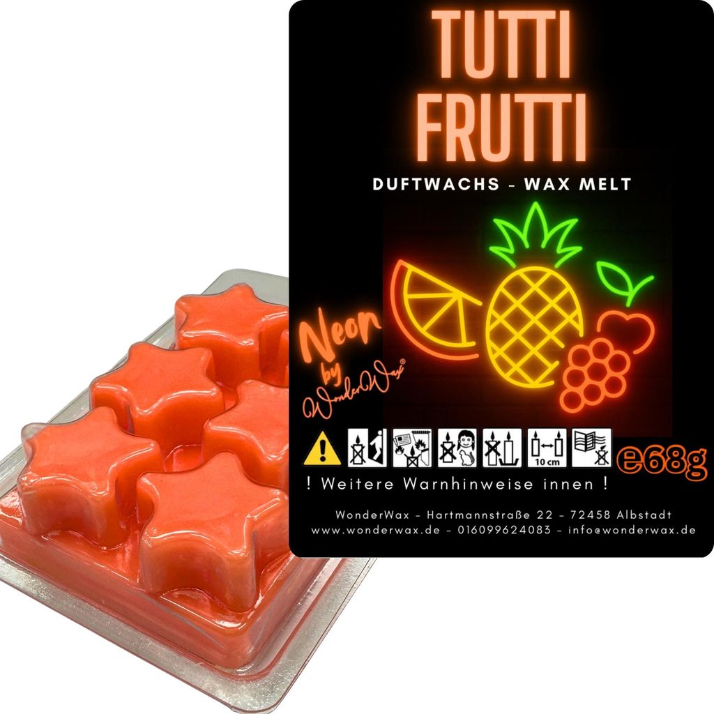 WonderWax Neon Duftwachs Wax Melts für Duftlampe, 6 Sterne Duftmelt Wachsmelt Sojawachs Neon Sterne für Raumdüfte, Wachs Duftöl Indoor Herbst M...
