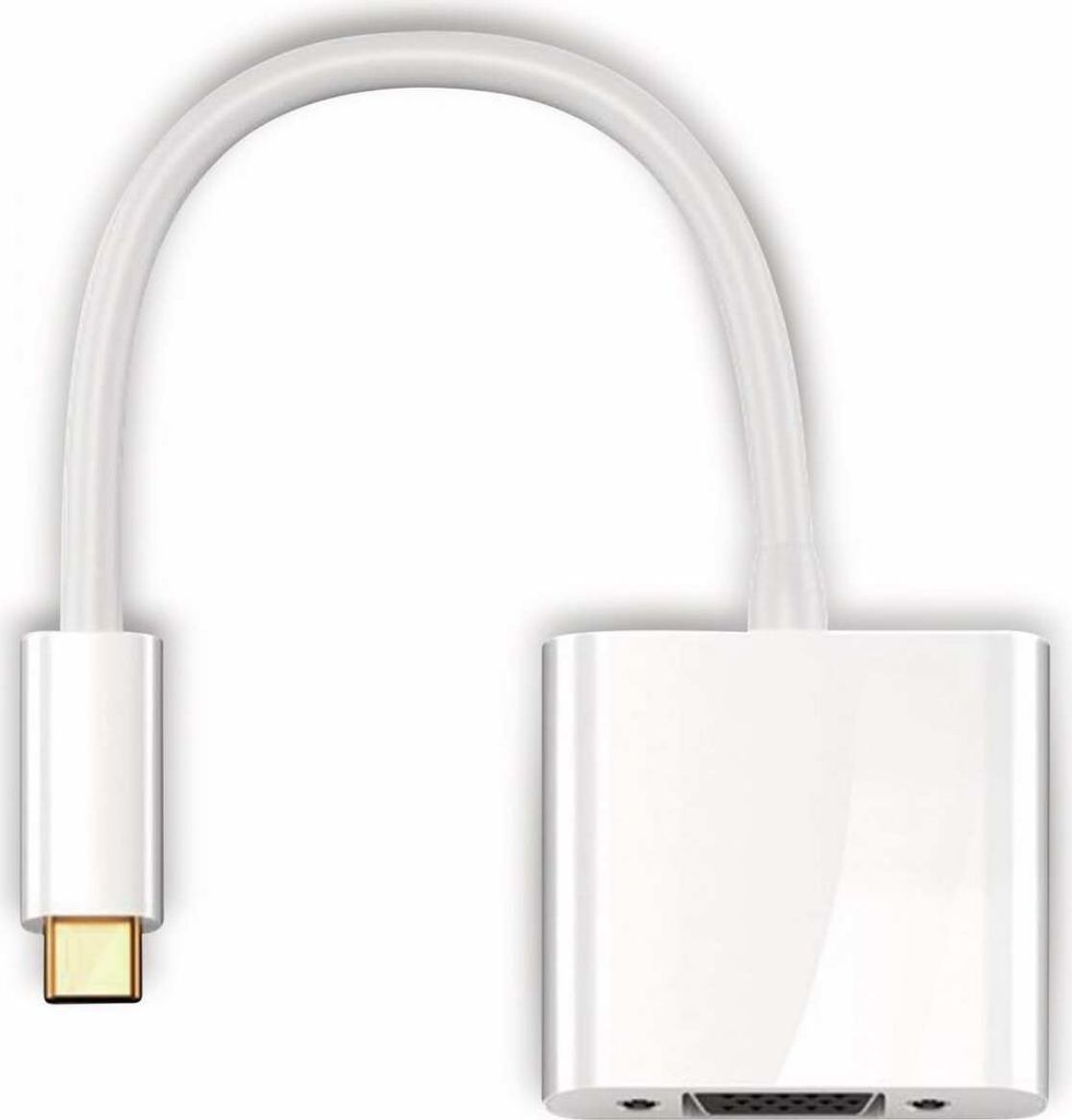 USB-C -Adapter VGA, weiß, USB-C -Stecker > VGA-Buchse (15-polig). Farbversion Weiß