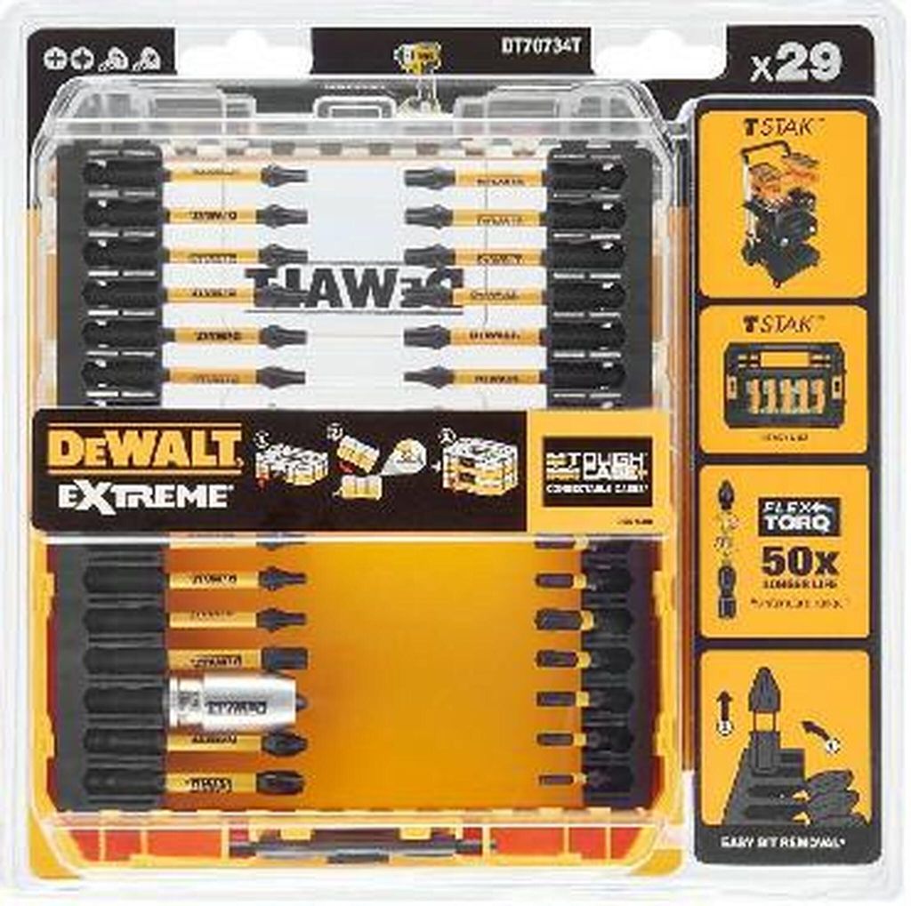 DEWALT Bit-Set FLEXTORQ 29-teilig DT70734T mit flexibler Torsionszone