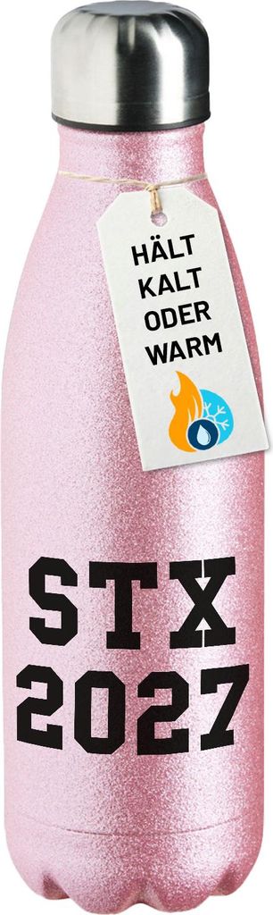 Huuraa Trinkflasche STX 2027 Abschluss Dänemark 500ml Pink Edelstahl Wasserflasche Trinkflasche Geschenkidee