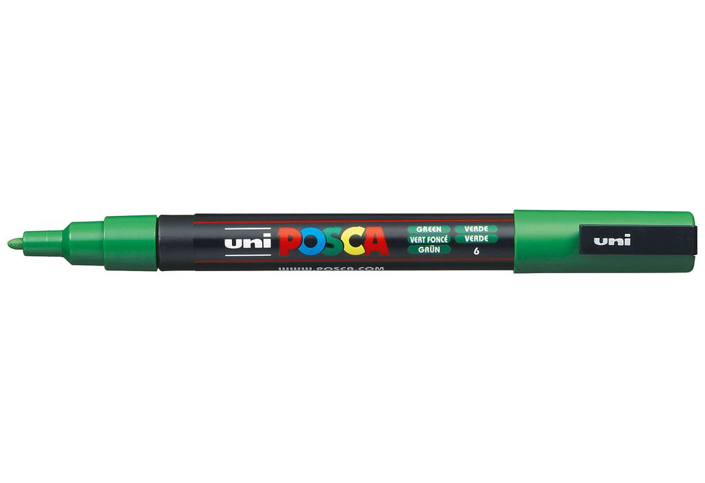 uni Posca PC-3M Acryl-Farbmarker, 0,9-1,3mm, grün