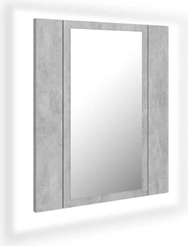 vidaXL Armoire à miroir de salle de bain LED gris béton Image du produit 