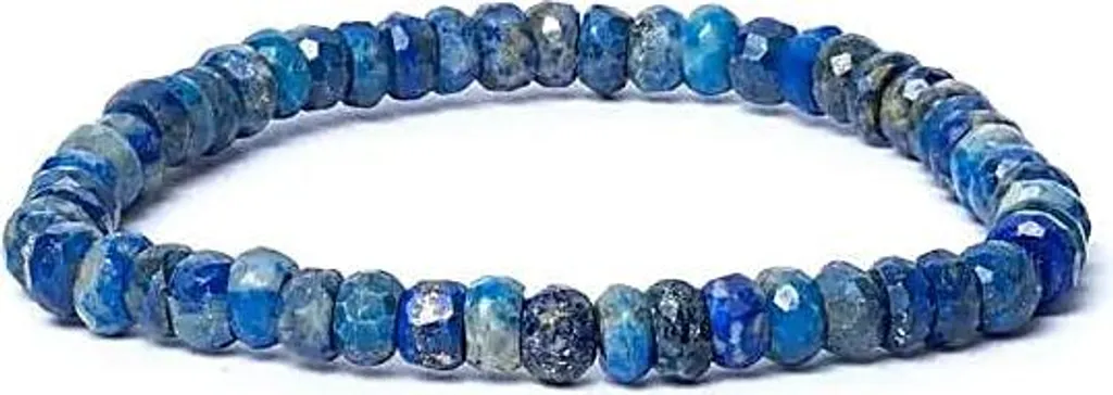 Bijou Bracelet en Lapis Lazuli Bleu Facetté Perles 6mm Élastique Femme