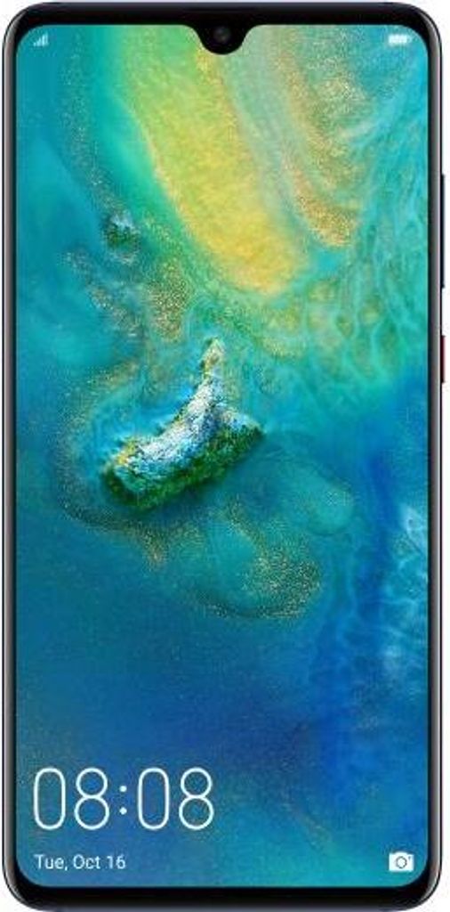 A smartphone displaying a colorful wallpaper and the time.