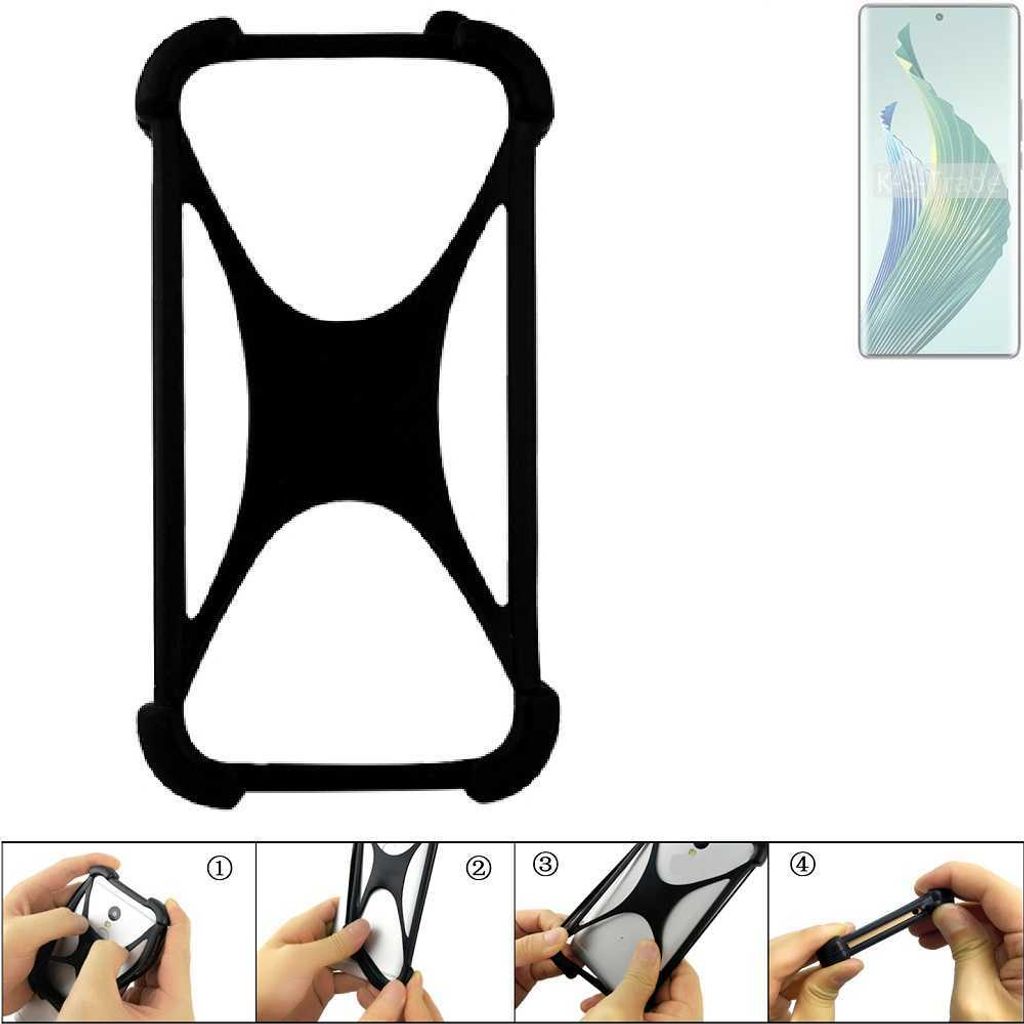 K-S-Trade Handy-Hülle Schutz-Hülle kompatibel mit Honor Magic5 Lite 5G Silikon Bumper TPU Softcase Smartphone Stoßschutz, schwarz