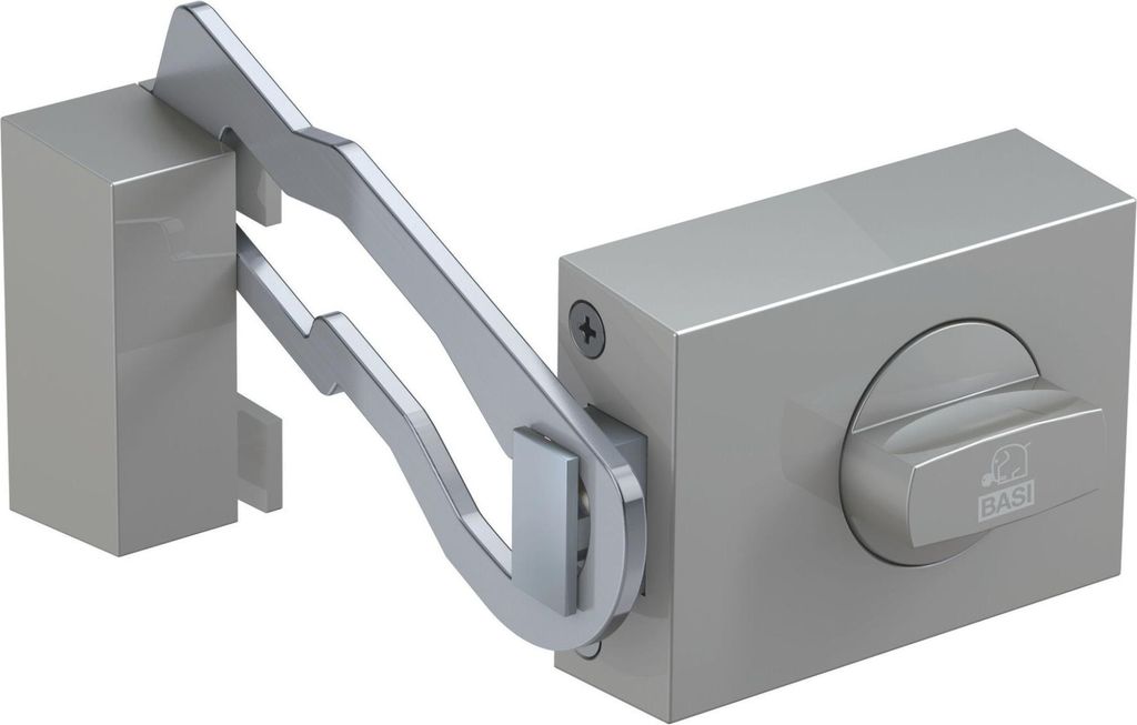 BASI - Türzusatzschloss - KS 500 - 60 mm - Silber - käntig - mit Sperrbügel - 1302-0205
