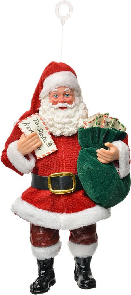 Clayre & Eef Weihnachtsanhänger Weihnachtsmann 11x6x17 cm Rot Textil