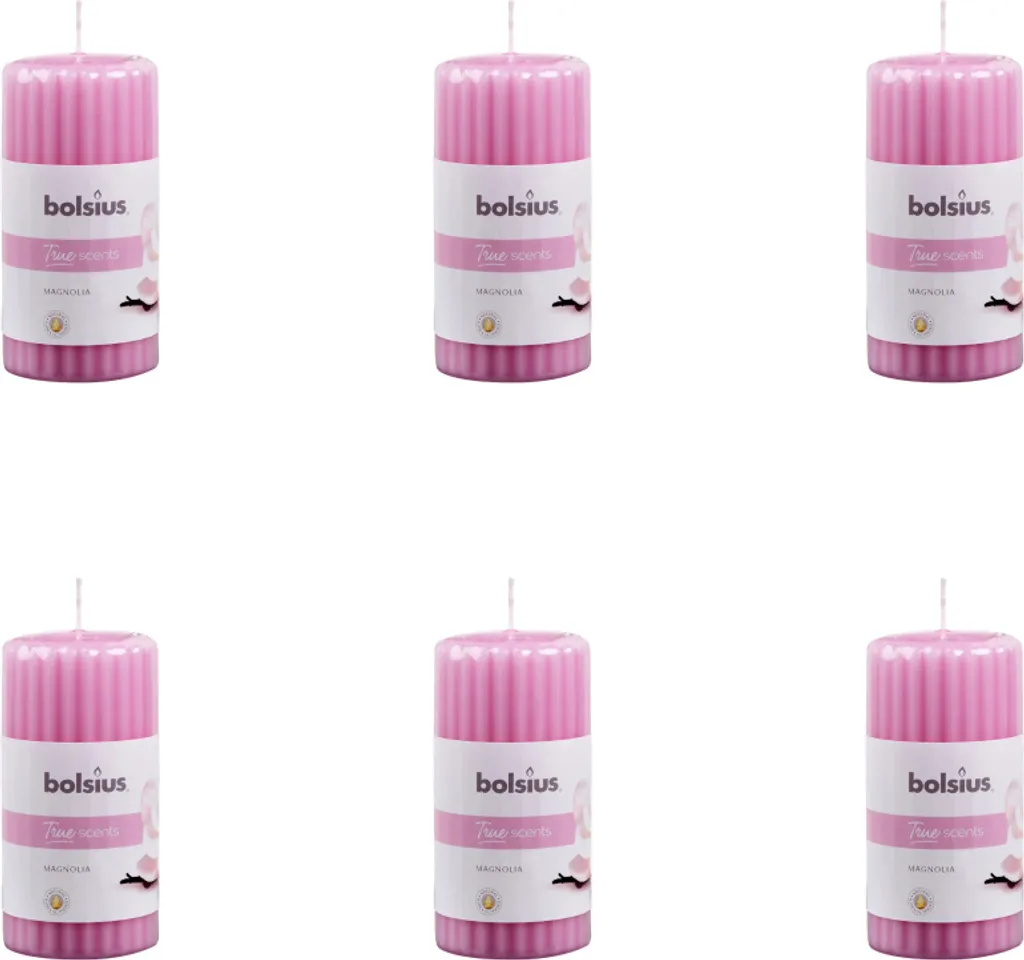Bougie Cannelée Magnolia 120/58 True Scents Longue Durée Pack de 6