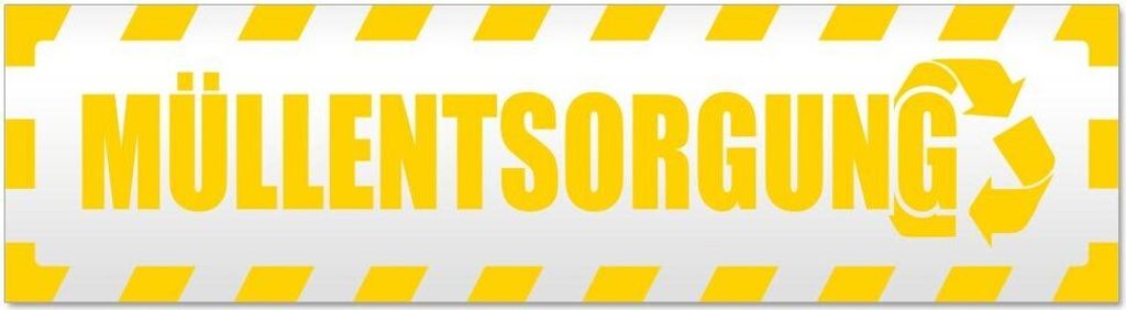 Kiwistar Müllentsorgung gestreift Magnetschild Schild magnetisch - 20cm Gelb - Magnetfolie für Auto PKW Kfz