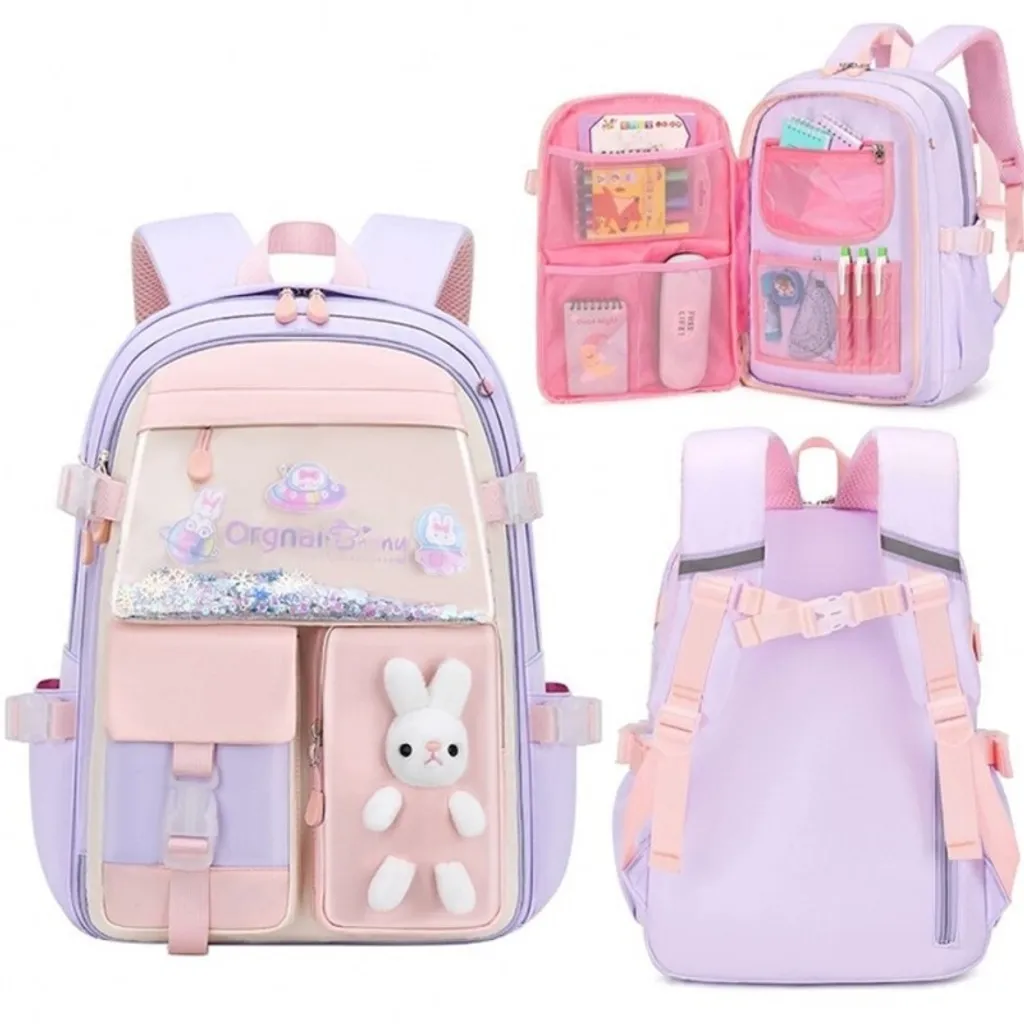 RABBIT simpatico zaino scuola tasche universali, catarifrangenti PL163FIO - 3