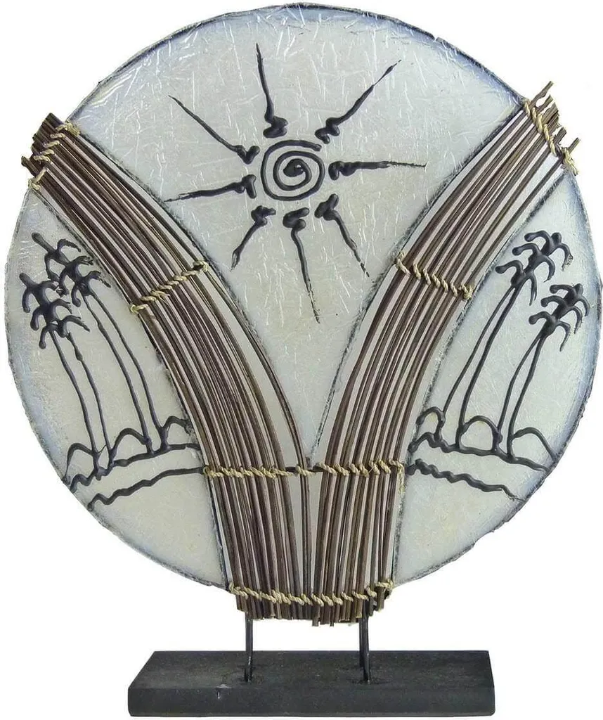 Lampe d'ambiance Bali Asia PALME 36 cm blanche - Finition artisanale