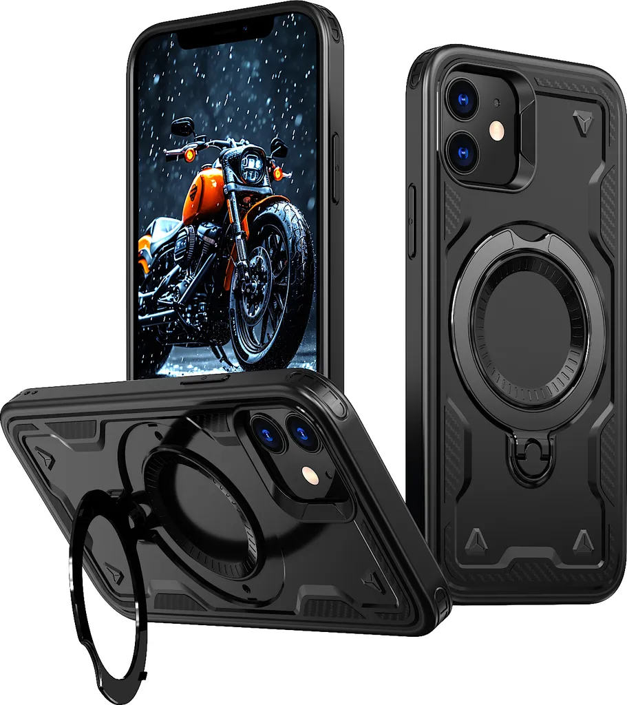Cover Rugged iPhone 12 Pro Magnetica - Stand Metallico e Dual Layer