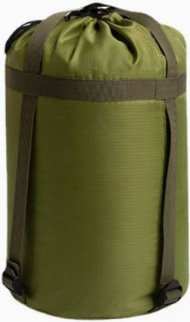 Kompressions-Packsack, Schlafsack-Aufbewahrungs-Packsack-Organizer, wasserdicht, für Camping, Wandern, Rucksackreisen – GRÜNE Variante, Größe S