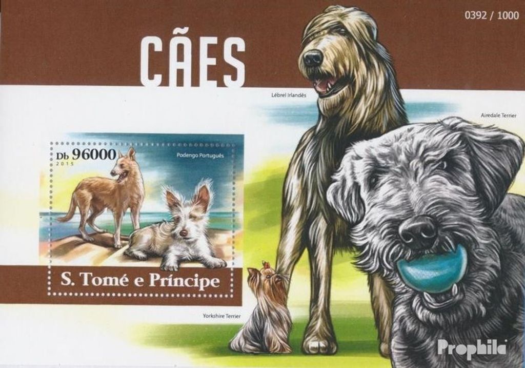 Briefmarken Sao Tome e Principe 2015 Mi Block 1121 (kompl. Ausgabe) postfrisch Hunde