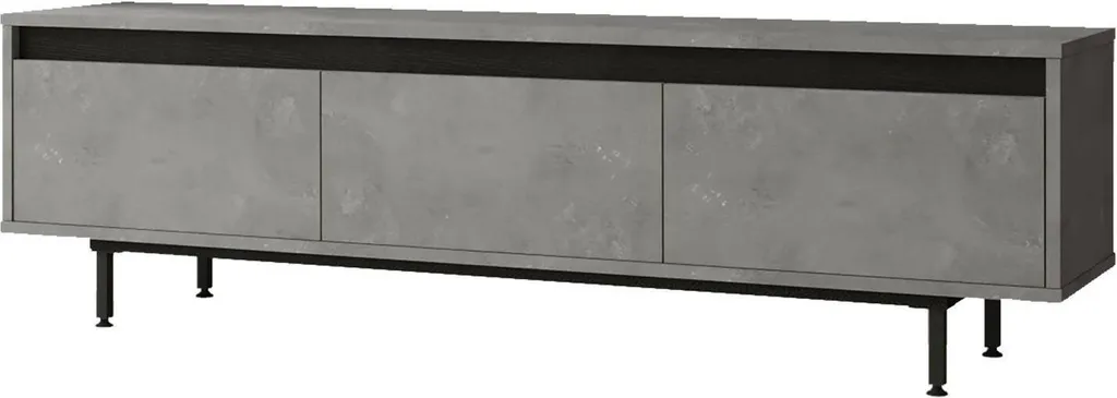 Meuble TV Titli 160cm Argent - Rangement TV Design, 1 Étagère Centrale