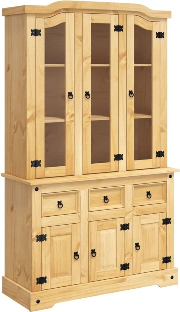 Highboard Corona 112x43x196 cm Massivholz Mexikanische Kiefer