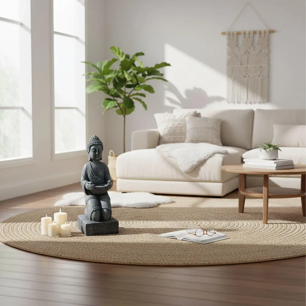 Statue de Bouddha résine抗 UV 43 cm - Déco extérieure durable - 3