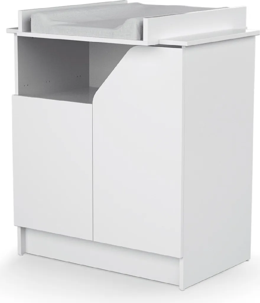 Commode à Langer Blanche avec Portes CARNAVAL AT4 en Bois Véritable