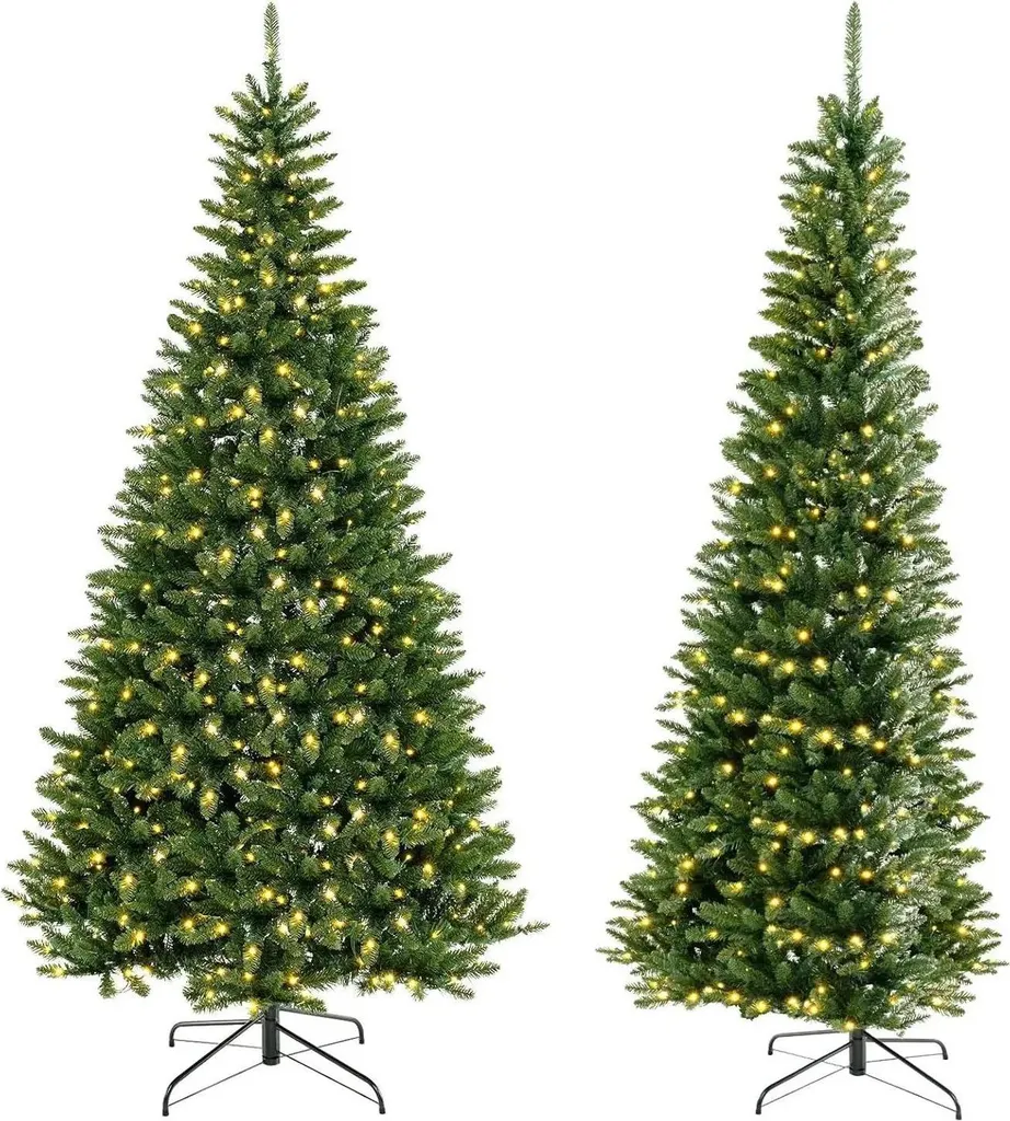 Sapin de Noël d'angle gain de place 240 cm avec éclairage LED intégré