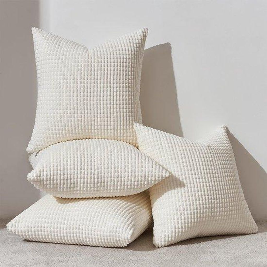Unyqoos Kissenbezüge Set 4 Stück - Zarte Corduroy- und Samtbezüge für jeden Raum, 50x50 cm