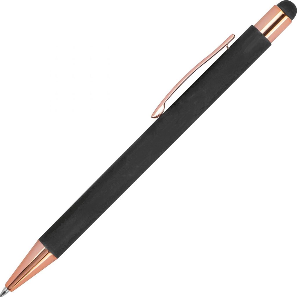 Touchpen Kugelschreiber / aus Metall / Farbe: rosegold-anthrazit