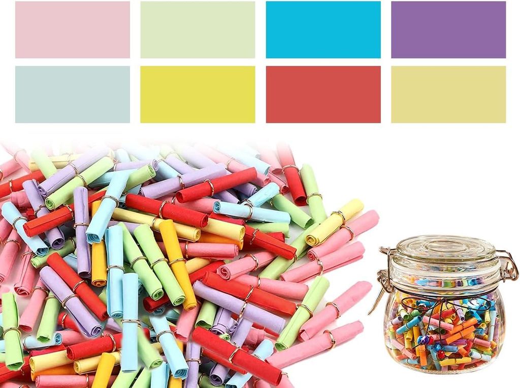 200 Stück lose bunte kleine Zettel für Tombola - DIY-Inhalt zum Selbstbeschreiben für Geburtstagsfeiern/Willkommensfeiern