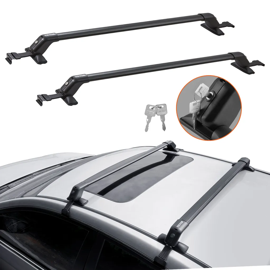 VEVOR Traverse Portatutto Universali in Alluminio 70kg per Tetti Nudi