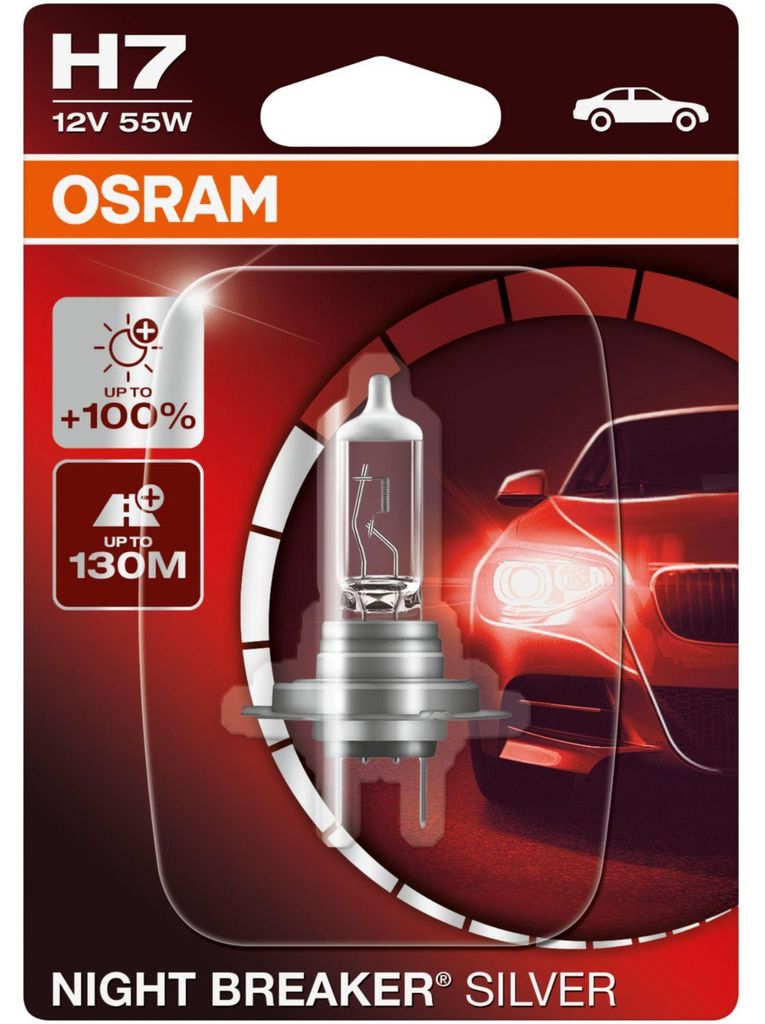 OSRAM NIGHT BREAKER SILVER H7 PX26d, 12 V/55 W (caja de 1 Imagen del producto 