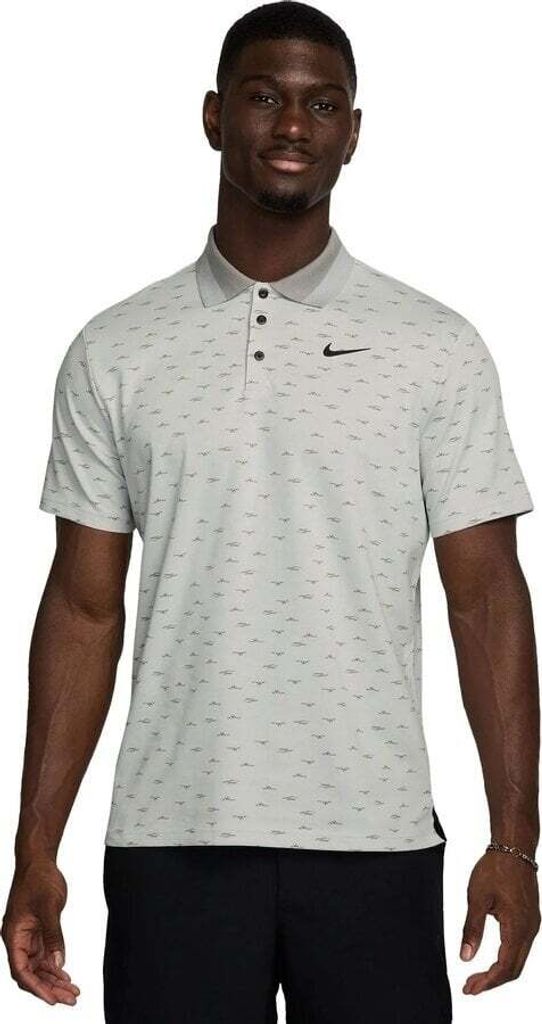 Nike Dri-Fit Tour Micro Print Mens Photon Dust/Black S Polo-Shirt