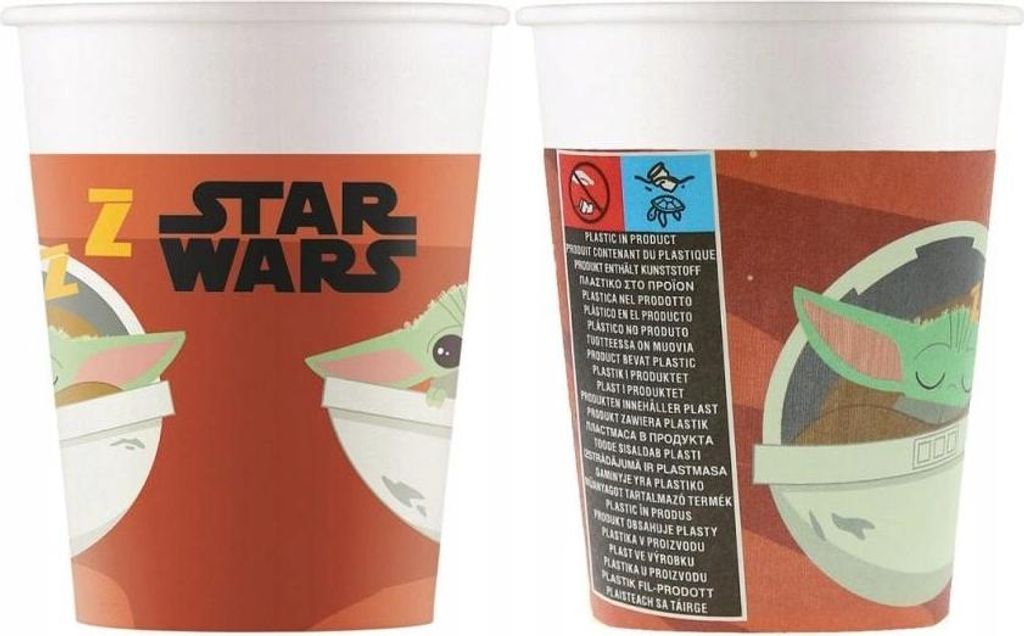 Star Wars Mandalorian Baby Yoda Geburtstags-Pappbecher 200 Produktbild 