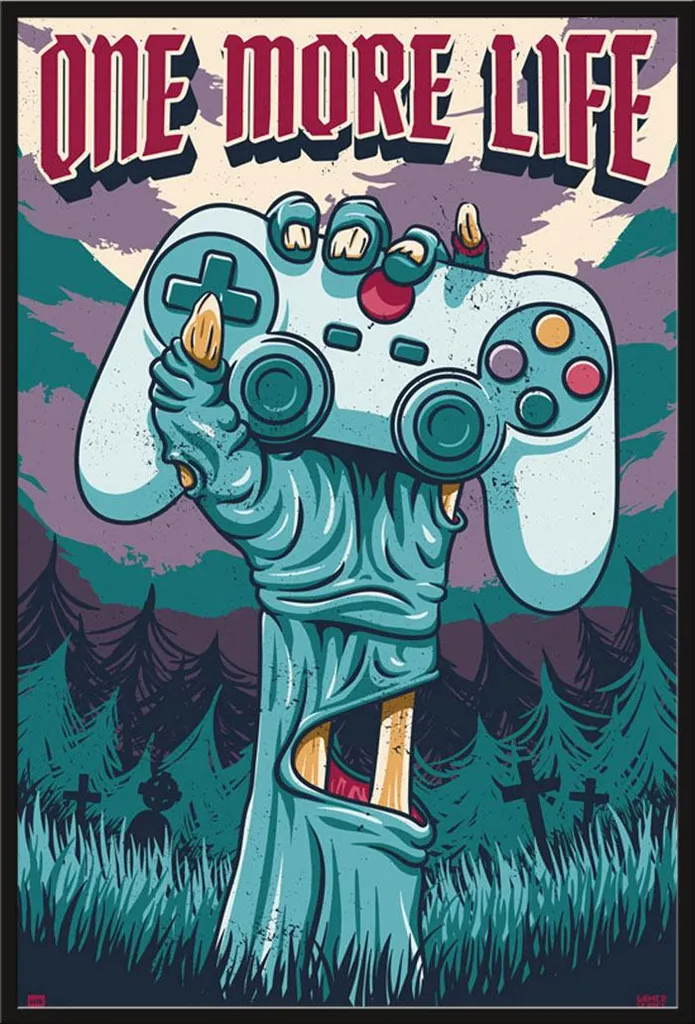 Affiche Nintendo One More Life encadrée sans verre pour sécurité enfant