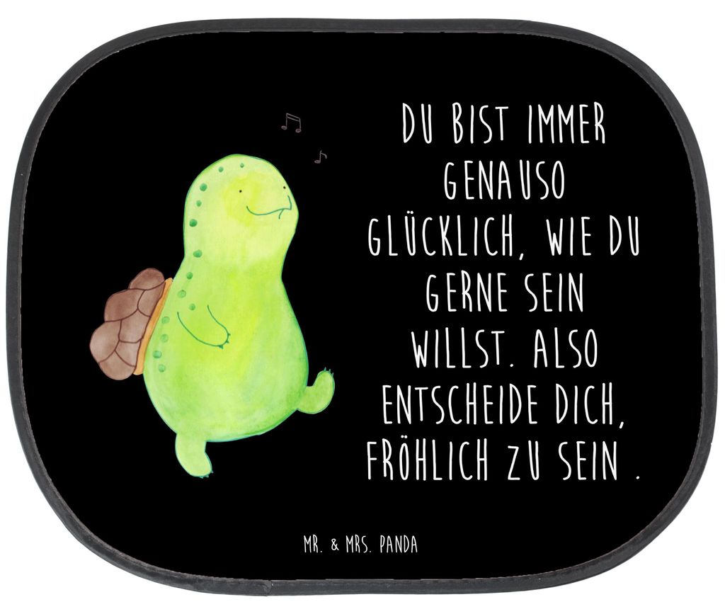 Mr. & Mrs. Panda Sonnenschutz für Autoscheiben Schildkröte Pfeifen - Schwarz - Geschenk, Spazieren, Depression, Sonnenblende Auto, Hitzeschutz, T...