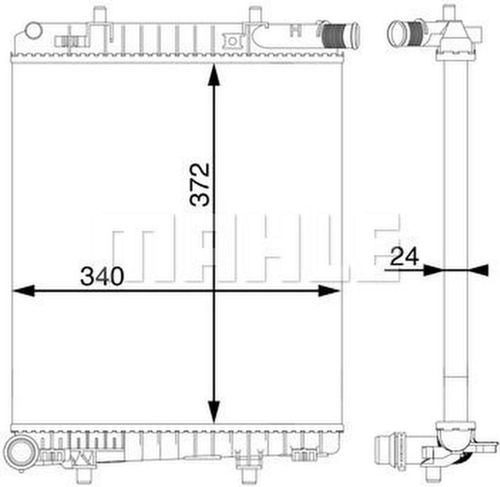 MAHLE CR 1590 000S Kühler Wasserkühler Motorkühler für TOYOTA AYGO (PAB4, KGB4) passend für PEUGEOT 108 für CITROËN C1 II (PA, PS)